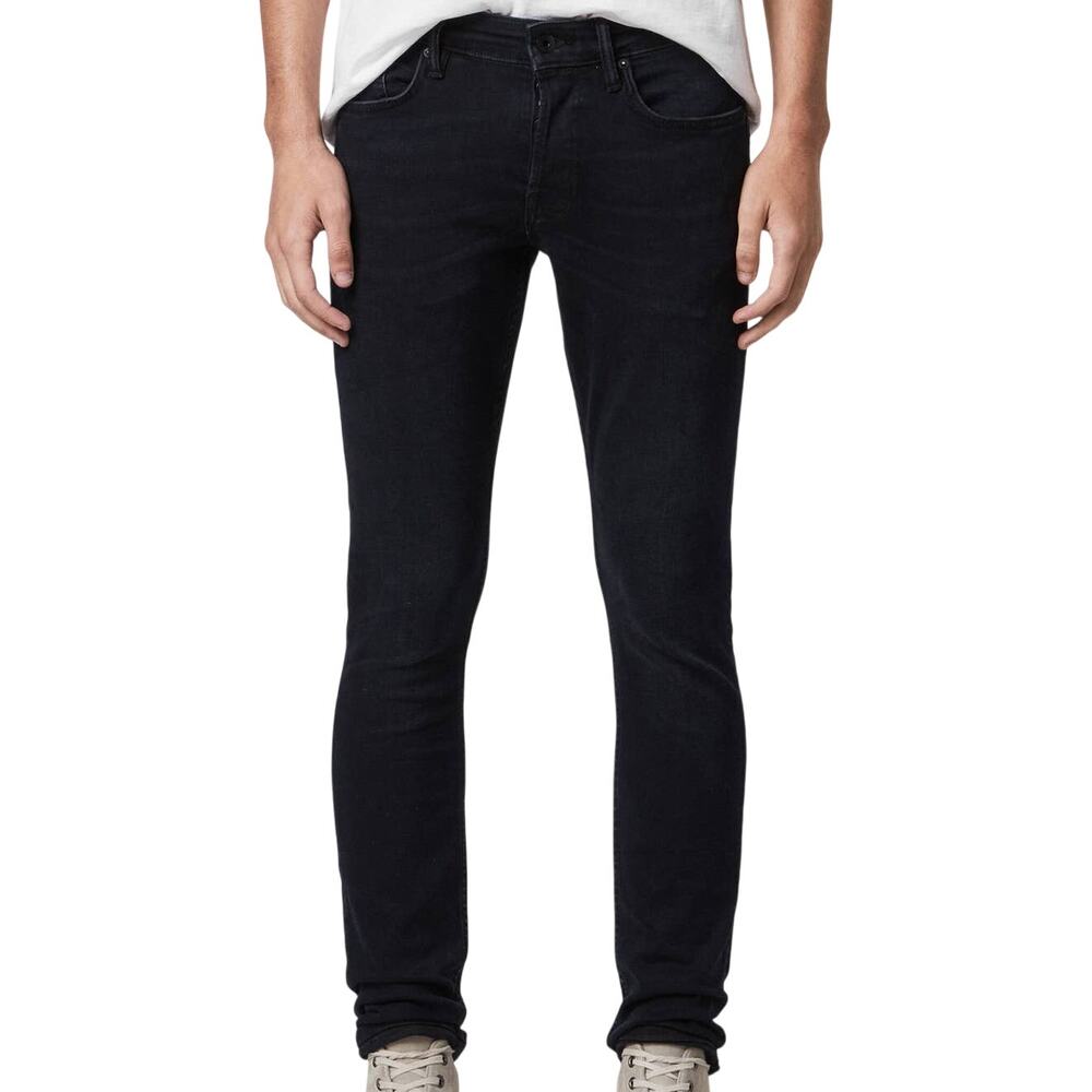 AllSaints NWT Cigarette Skinny Jeans Men's Size 28 x 32 Jet Black Tapered Ankle